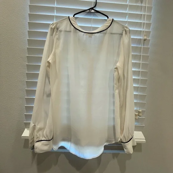 LOFT White Tie Blouse - Picture 3 of 3